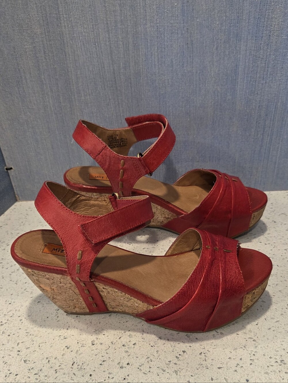 Miz Mooz Red Yogi Platform Wedge Sandals